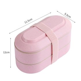 Japanese Wheat Straw Bento Box Can Be Microwaved (Option: Pink-900ml)