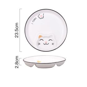 Home Creative Cartoon Cute Ceramic Plate (Option: Smile cat-9inch)