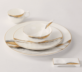 Bone China Hotel Tableware Set Chinese Style (Option: Six piece set1)