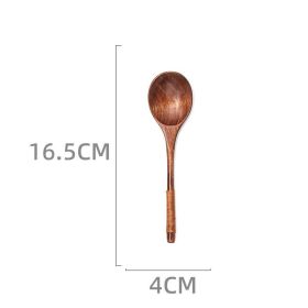 Japanese Style Wooden Long Handle Soup Instant Noodle Spoon (Option: 15 Style)