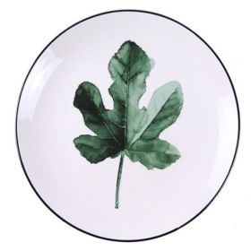 Green Plant Ceramic Plate Cartoon Fruit Plate (Option: Maple Leaf)