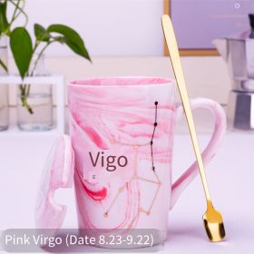 Twelve Constellation Marbled Ceramic Cup (Option: Pink-Virgo)