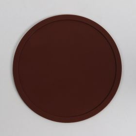 Simple Style Candy Color Silicone 10CM Round Coaster (Color: Brown)