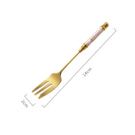 Stainless Steel Dessert Fork Cute Cake (Option: H)