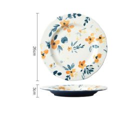 Japanese Ceramic Tableware Creative Bowl And Plate Combination Set (Option: 10.4inch lace flat plate)