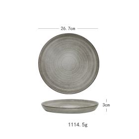 Retro Daily Use Kitchenware Ceramic Western Plate (Option: 10.5inch threaded plate)