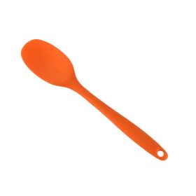 Small One-piece All-inclusive Silicone Soup Ladle With Handle (Color: Orange)