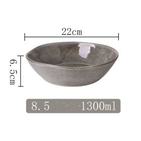 Kiln Into Ceramic Tableware Creative Hotel Steak Plate (Option: Stone grain8.5 inch bowl)