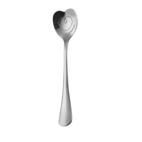 Hollow Heart Shaped Coffee Stirring Spoon Gift (Option: True color-B)