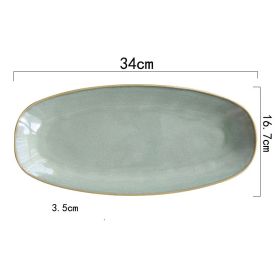 American Vintage Ceramic Household Tableware Plate Saucer Cup (Option: Large Oval Fish Plate)