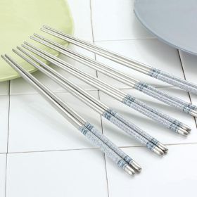 Blue And White Porcelain Stainless Steel Chopsticks (Option: Blue white porcelain-5pairs)