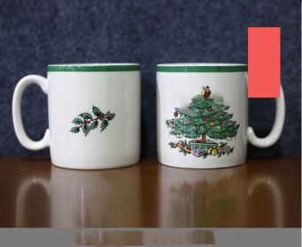 Christmas Tree Tableware European-style Small Luxury Household Ceramic Plate Western Dinner Plate (Option: Christmas medium mug)