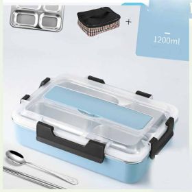 Stainless Steel Insulated Lunch Box With Lid (Color: Blue)