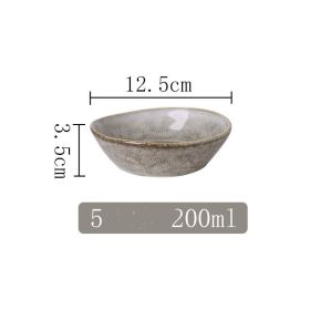 Kiln Into Ceramic Tableware Creative Hotel Steak Plate (Option: Stone grain5 inch bowl)