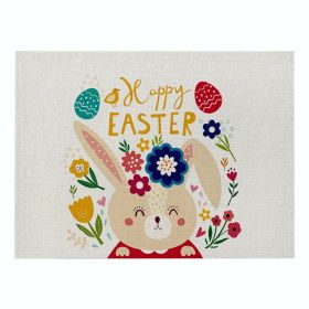 Home Cartoon Rabbit Kitchen Insulation Coaster Anti-scalding Cotton And Linen Western Placemat (Option: CD0644-Cotton and linen-32X42cm)