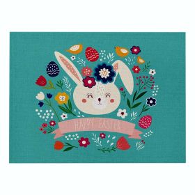 Home Cartoon Rabbit Kitchen Insulation Coaster Anti-scalding Cotton And Linen Western Placemat (Option: CD06411-Cotton and linen-32X21cm)