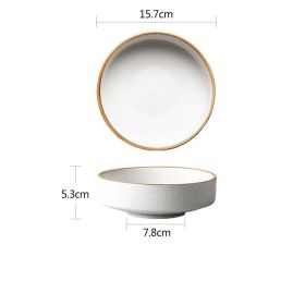 Japanese Vintage Frosted Ceramic Bowl Feature Restaurant Ideas (Option: White-6inches)