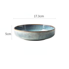 Lototo Japanese Tableware Set Ceramic Bowl Plate (Option: Eucalyptus6.8inches)