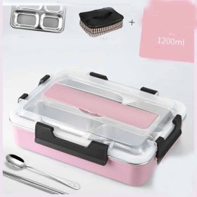 Stainless Steel Insulated Lunch Box With Lid (Color: Pink)