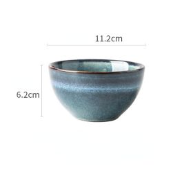 Lototo Japanese Tableware Set Ceramic Bowl Plate (Option: Eucalyptus4.5inches)