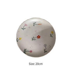 Ins Matte Hand Painted Floral Fruit Dessert Plate (Option: 20cm)