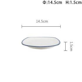 Restaurant Pasta Fruit Matte Ceramic Rib Plate (Option: 6inch blue line stroke)