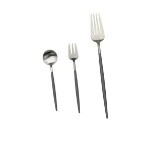 Electroplating Western Tableware Stainless Steel Cutlery Set (Option: Light grey-Suit)