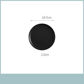 Home Creative Personality Striped Steak Plate (Option: Black-8inch Matte Shallow dish)