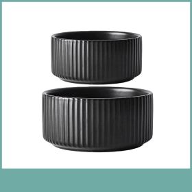 Creative Personality Household Ceramic Bowl Tableware (Option: Black-Set)