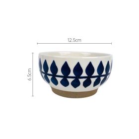 Japanese Nordic Stoneware Blue Raindrop Bowl (Option: Peanuts-4.7inch)