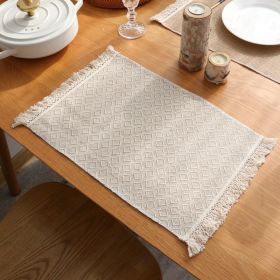 Nordic Style Jute Tassel Placemat Food Photo (Option: Big square-30x45cm-4PCS)