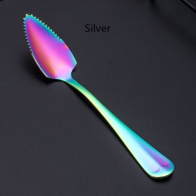 Stainless Steel Grapefruit Spoon Child Food Supplement (Option: Silver single)