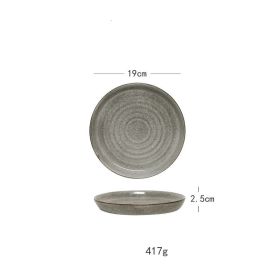 Retro Daily Use Kitchenware Ceramic Western Plate (Option: 7.5inch threaded plate)