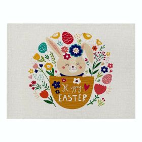 Home Cartoon Rabbit Kitchen Insulation Coaster Anti-scalding Cotton And Linen Western Placemat (Option: CD0647-Cotton and linen-32X21cm)