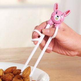 Baby Cartoon Practice ABS Material Chopsticks (Color: Pink)