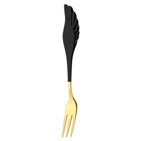 304 Stainless Steel Coffee Spoon Creative Net Red Wings Spoon Ice Cream Spoon Dessert Spoon Fork Spoon Spoon Gift Tableware (Option: F)