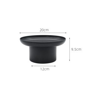 Simple And Modern Round Storage Tray Living Room (Option: Black-S)