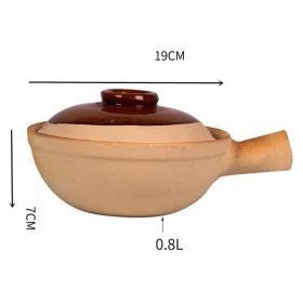 Earthen Casserole Claypot Rice Handmade Old-fashioned Crock Pot Household Soup Pot Soup Pottery (Option: 0.8L)