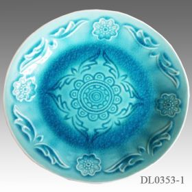 Ice Cracked Glazed Western Dinner Plate Ceramic Plate (Option: DL03531)