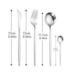 4-piece Stainless Steel Western Cutlery Set (Option: Silver fourpiece suit)