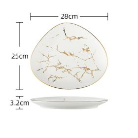 Nordic Light Luxury Style Phnom Penh Marble Household Bowl (Option: White-11inch)