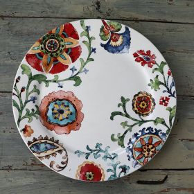 Large Underglaze Color Ceramic Tableware Western Plate (Option: Strange flower platter)