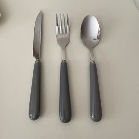 Three Pieces Of Thickened Ceramic Handle Stainless Steel Western Steak Cutlery (Option: B)