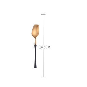 304 Stainless Steel Small Waist Cutlery (Option: Sanding black gold-Tea spoon)