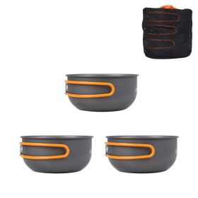 Outdoor Aluminum Alloy Folding Bowl For Camping And Portable (Option: 3PCS)