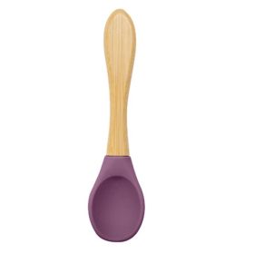 Silicone Baby Food Supplement Tableware Silicone Spoon (Option: Red purple-3.2x14cm)