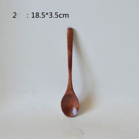 Small Customized Lettering Japanese Children Wooden Soup Spoon (Option: 2 Style)