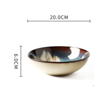 Underglaze Color Hand-painted Creative Bowls And Plates (Option: Noodle bowl 8inches)