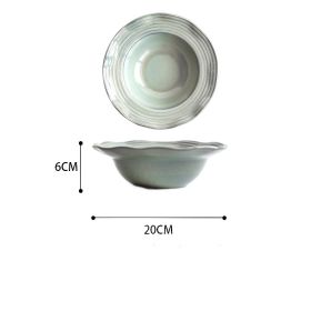 American Vintage Ceramic Household Tableware Plate Saucer Cup (Option: 8inch deep dish)