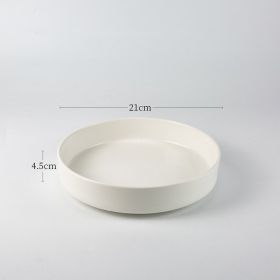 Japanese Flower Arrangement Ceramic Chinese Flower Plate (Option: Matt White-21cm Plate)